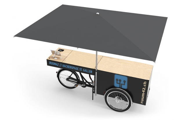 Lastenbike als mobiler ruum42 Info-Stand